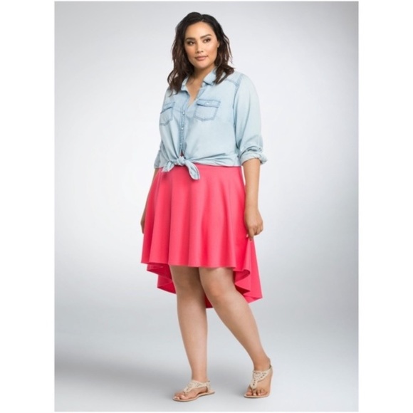 torrid Dresses & Skirts - TORRID CORAL HI-LO Ponte Knit Skater Skirt
